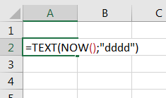 Cara Menampilkan Teks Nama Hari Otomatis Dari Rumus Excel NOW